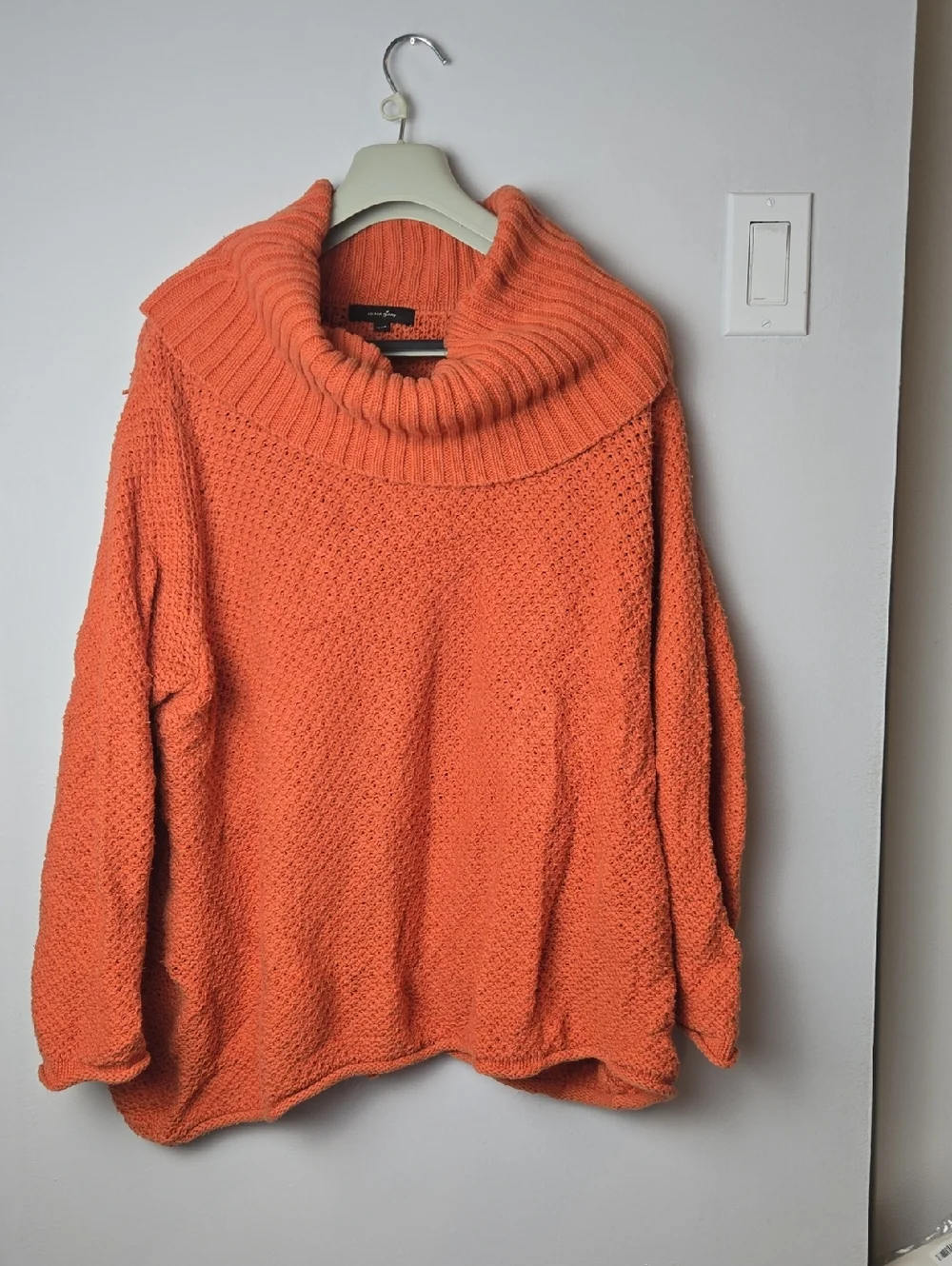Vintage Cotton Ginny Burnt Orange Chunky Knit Cowl Neck Sweater - Picture 1 of 4